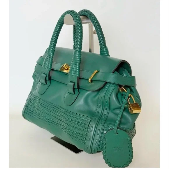 Gucci Emerald Green Satchel with Gold Accents - Picture 4 of 6